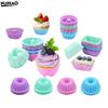 12 Pieces/set Of Use Food Grade Silicone Cake MoldCake Molds, Multi-colored Round Muffin Cups, Baking Silicone Cake Molds