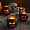 Halloween Table Decor Lanterns Black Glass Votive Tealight Candle Holders Halloween Indoor Party Decorations
