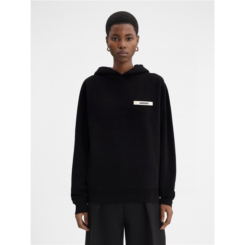 Jacquemus Hoodie mit Bruststickerei: Stilvolles gewebtes Bandlogo, vielseitig für Männer & Frauen