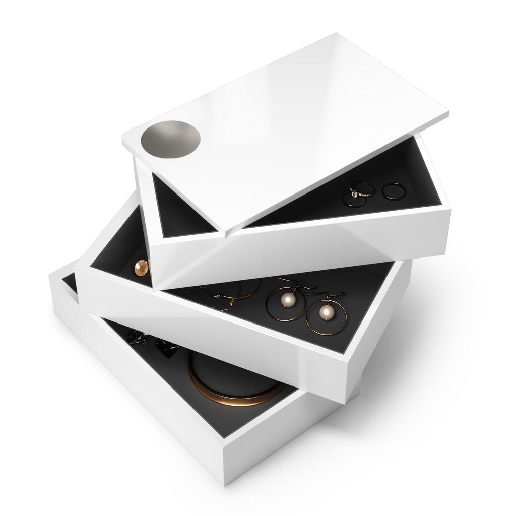 Umbra Jewelry Desktop Jewelry for SPINDLE White Storage, Box, Case, Rings, Earrings, Bracelets, Watches, Necklaces, (2308712660),