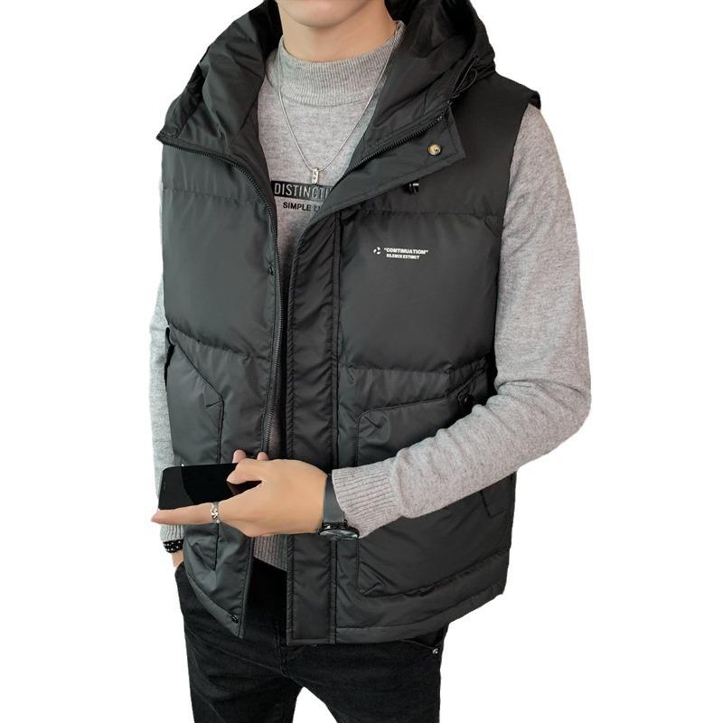 Winter Neu Daunenjacke Weste Herren Kurz Kapuze Daunen Verdickt Um Warm Zu Halten