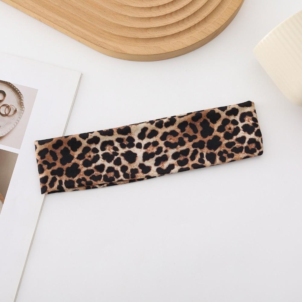 New Fashion High Elasticity Leopard Print Headband Sweat Absorbing Wide-brimmed Sports Headband Breathable Yoga Headband Sports
