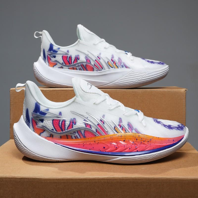 Mens Basketball Shoes Low Top With Full-Length Air Cushion Lightweight Durable Rubber Sole Outdoor Court Running