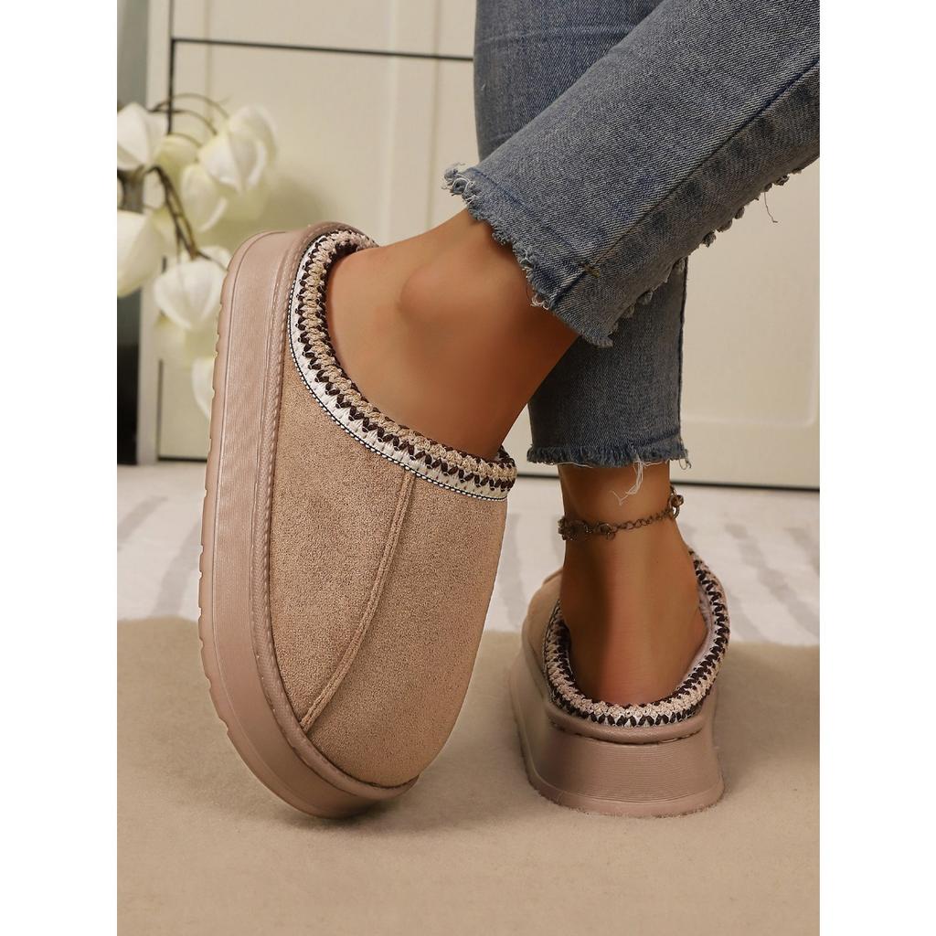 Cotton Slippers for Couples Indoor, Home Plush Winter Home Anti Slip Women's Warm Men's Slippers Autumn and Winter