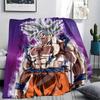 Dragon Ball Goku Pattern Flannel Blanket, High Quality Comfortable for All Seasons, Home Decor, Warmth and Comfort, Perfect for Gifts.