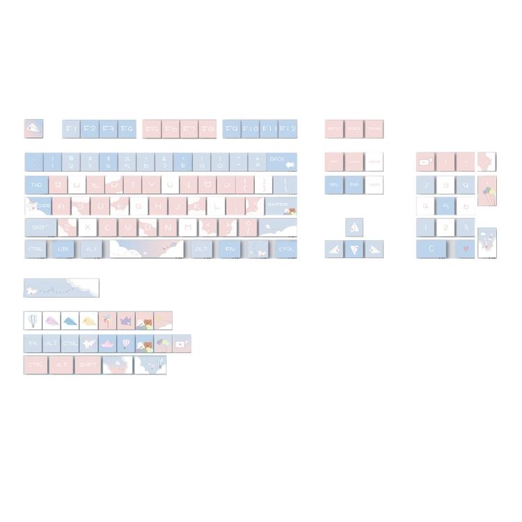 Бумажный самолетик Синие колпачки 127 шт. Высота XDA PBT Колпачки Сублимации Механические 1