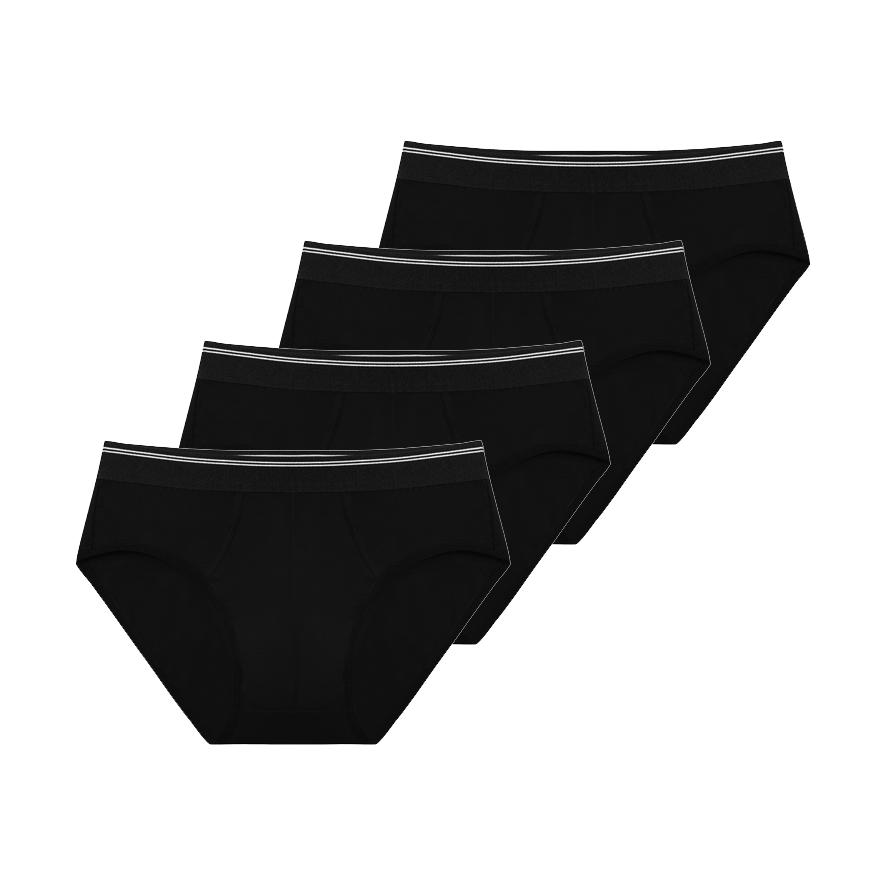 4 Pcs Men's Briefs Breathable Underwear Soild Color Cotton Panties L XL 2XL 3XL 4XL 5XL