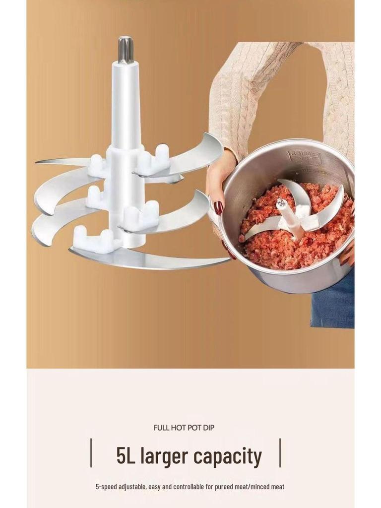 Picadora de Carne y Picadora de Verduras Eléctrica Alemana - Licuadora Multifuncional de Acero Inoxidable para Chile y Cocina