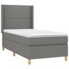 VidaXL Lit à sommier tapissier et matelas Gris foncé 90x190 cm Tissu 3131874