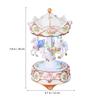 Carousel Music Box for Mechanical Windup Rotating Base Vintage Style Carved Horse Soft Melody Colorful Lights