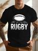Rugby Ball Tshirt Design Unisexs Casual Grew Neck Short Sleeve Tshirt For Summer Plus Size