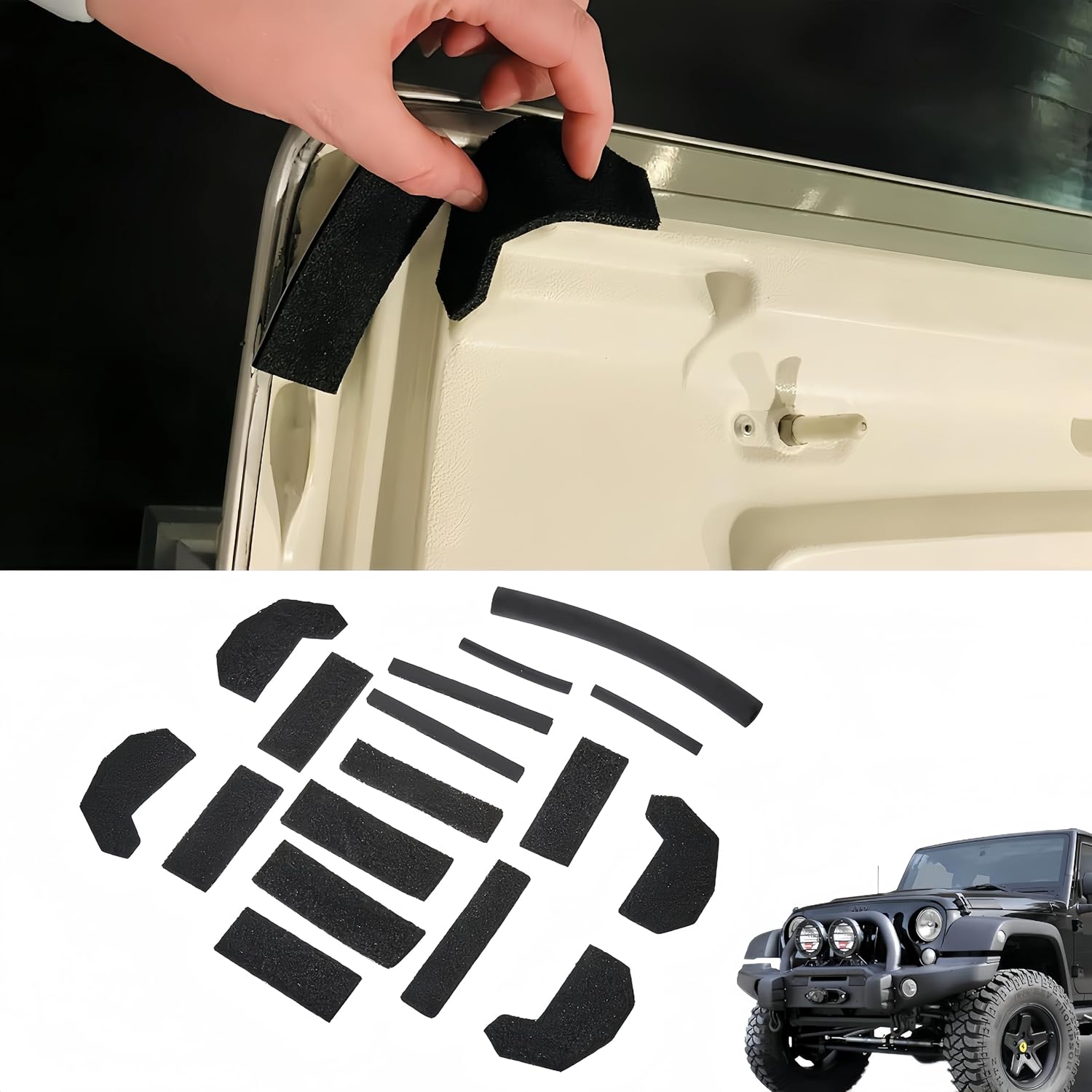 POETRYXIAO Hard Top Seal Kit,Foam Blocker for 2011-2014 Jeep Wrangler JK,Weather Stripping OE Reference 68026937AB