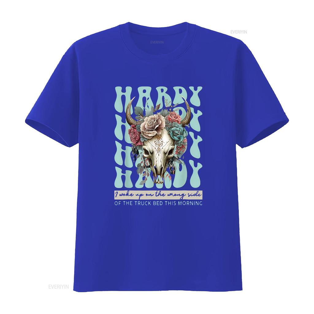 Womens Funny Hardy I Woke Up On The Wrong Side Of Truck Bed T Shirt Black vintage Washed Soft Unisex Stylish graphic Versatile