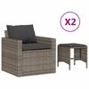 4 Piece Garden Sofa Set with Cushions Grey Poly Rattan