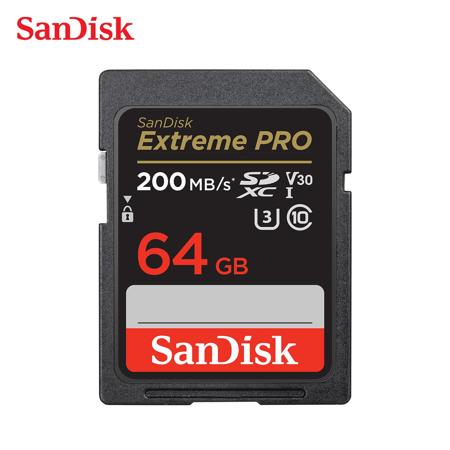 

Карта памяти SanDisk SD Extreme PRO 128 ГБ SDHC 32 ГБ 64 ГБ 256 ГБ 512 ГБ SDXC C10 USH-1/U3/4K/V30 UHD Оригинальная sandisk extreme Для камеры Автомобильного видеорегистратора Зеркальной камеры 64GB