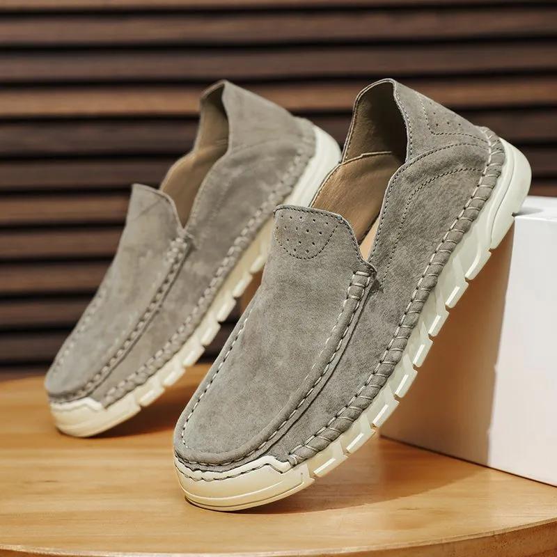 Summer Leather Casual Peas Shoes Sports All-match Sneakers Men's Lazy Shoes Breathable Driving Shoes Men