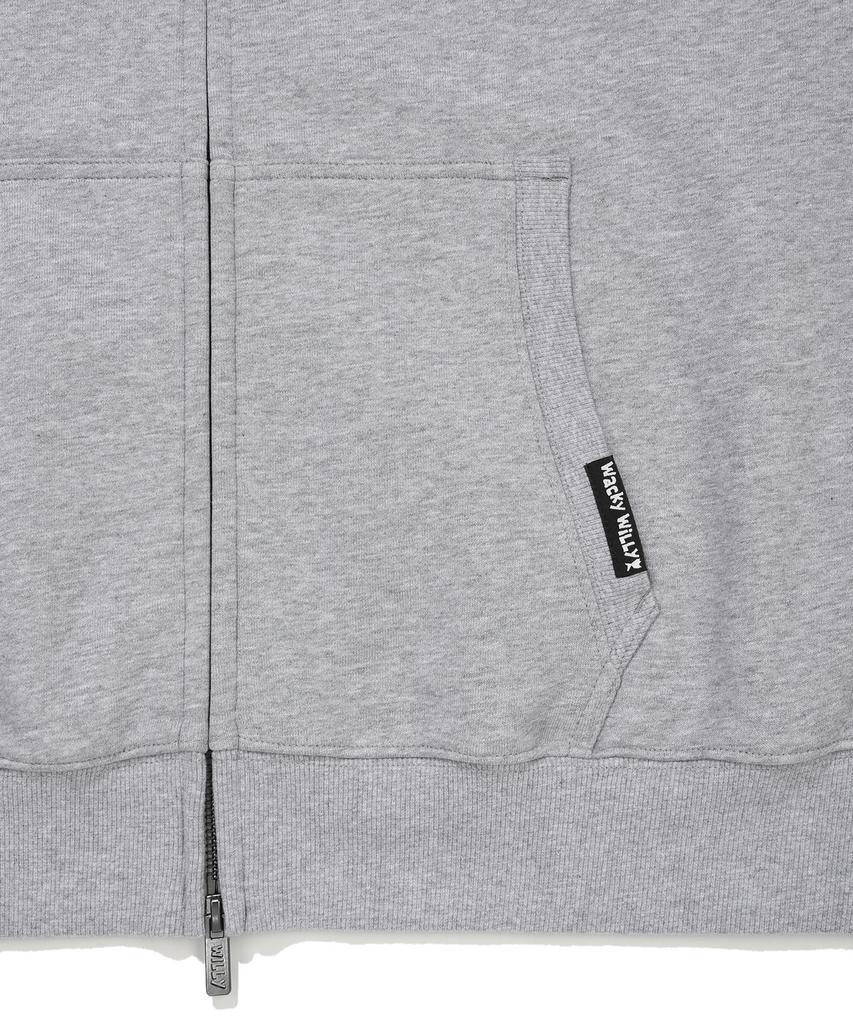 Wacky Willy Kiki Sleeveless Zip-Up Hoodie Gray