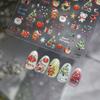 Christmas Nail Stickers Luxury Crystal Diamond Cartoon Bear Tree Apple Back Glue Nail Art Stickers DIY New 3D Nails Decorations