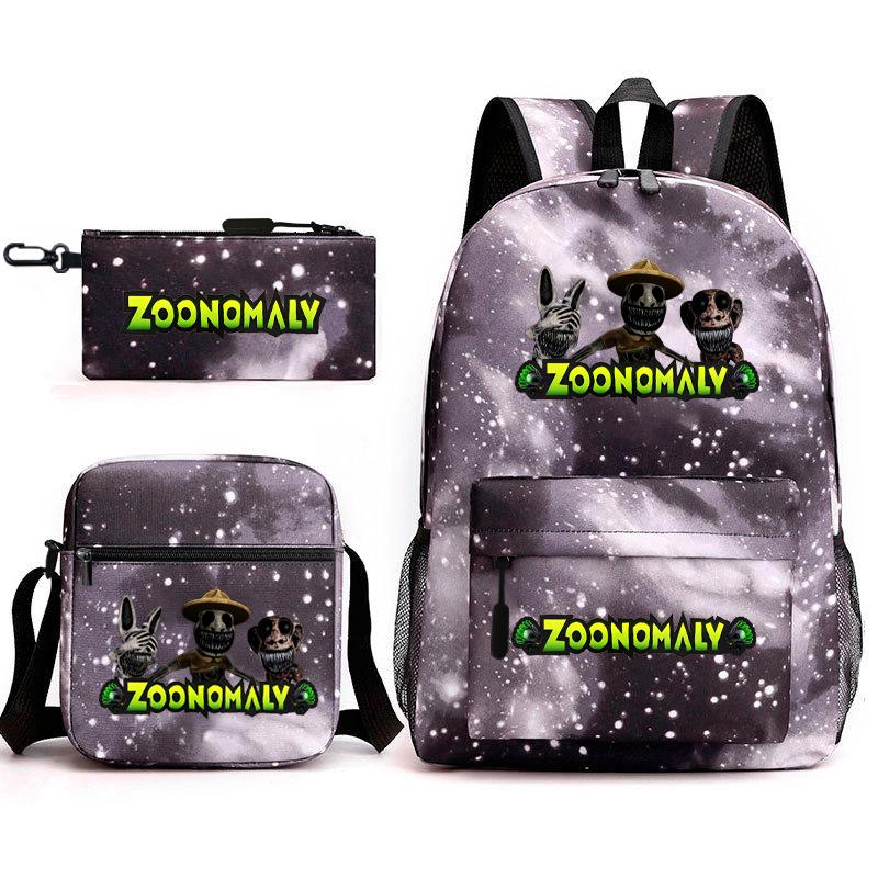 Deformed Zoo Surrounding Primary School Students Schoolbag Trend Starry Sky Backpack Leisure Three-piece Set