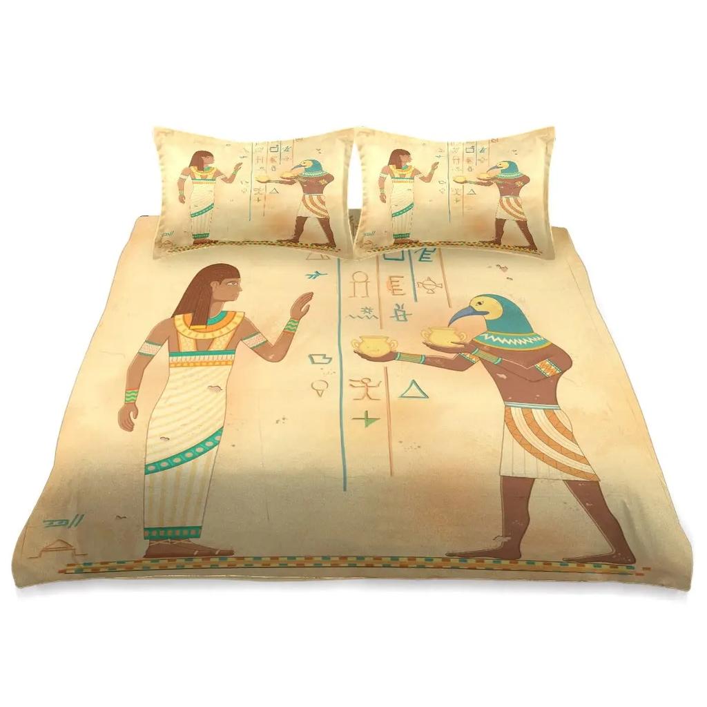 Egyptian Themed Duvet Cover Sets For Teens Adults Quilt Covers Lightweight Down Room Decor 2 Pillowcases 1 Duvet Cover No Quilt