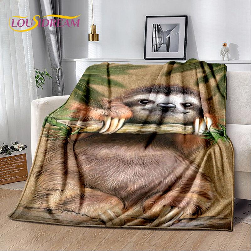 Cute Sloth Series Cartoon Soft Plush Blanket,Flannel Blanket Throw Blanket for Living Room Bedroom Bed Sofa Picnic Cover Kids 3D