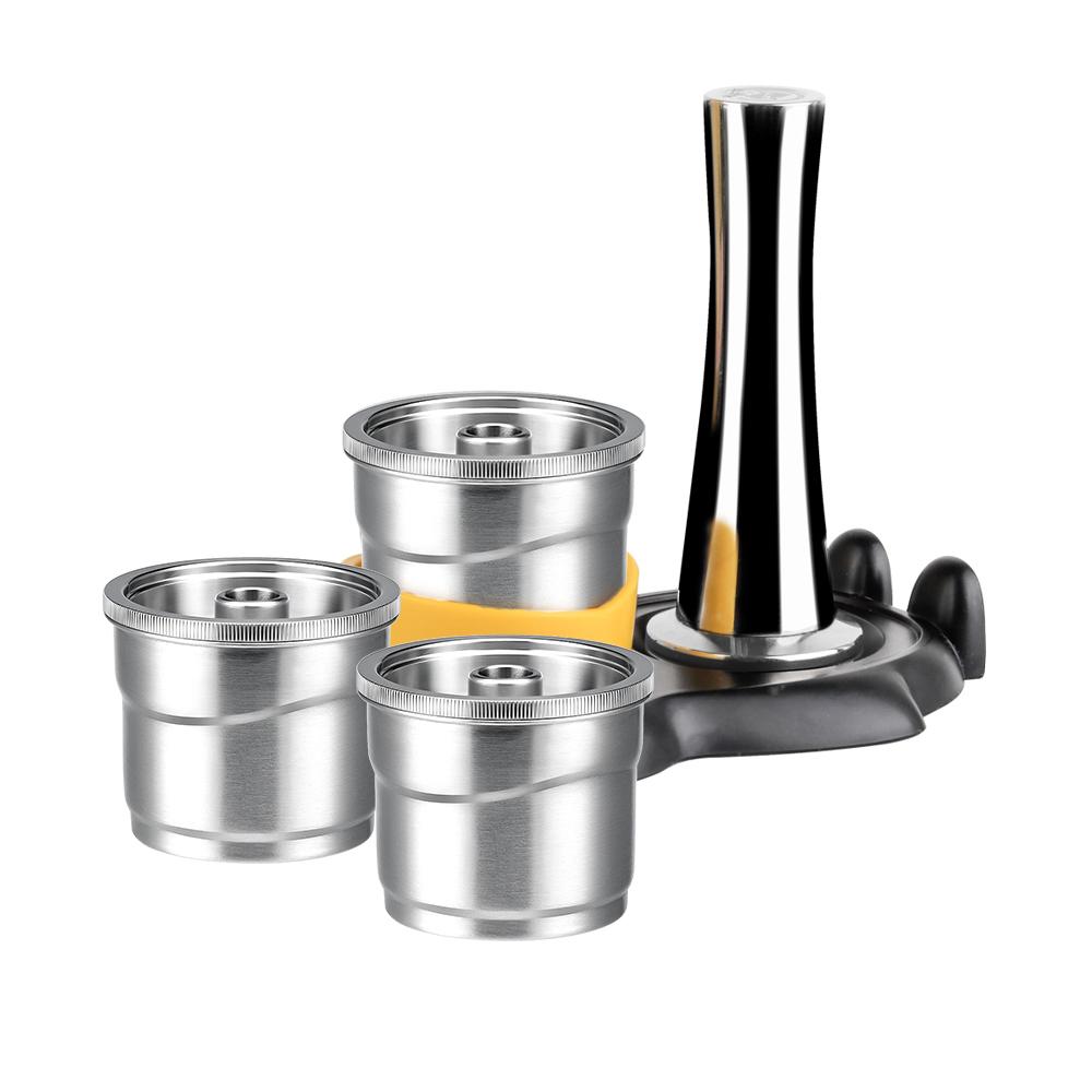 

Многоразовый фильтр для кофейной капсулы для кофемашин X7 illy Y3 illy Y5, многоразовая кофейная капсула из нержавеющей стали с темпером и держателем