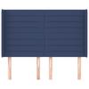 Vidaxl Wingback Headboard, Blue, 147X16X118/128 Cm, Fabric