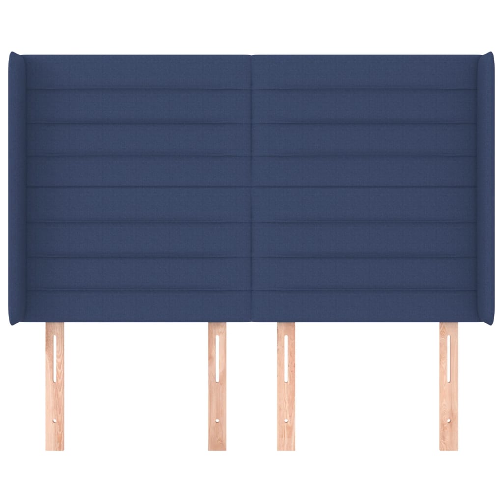 Vidaxl Wingback Headboard, Blue, 147X16X118/128 Cm, Fabric