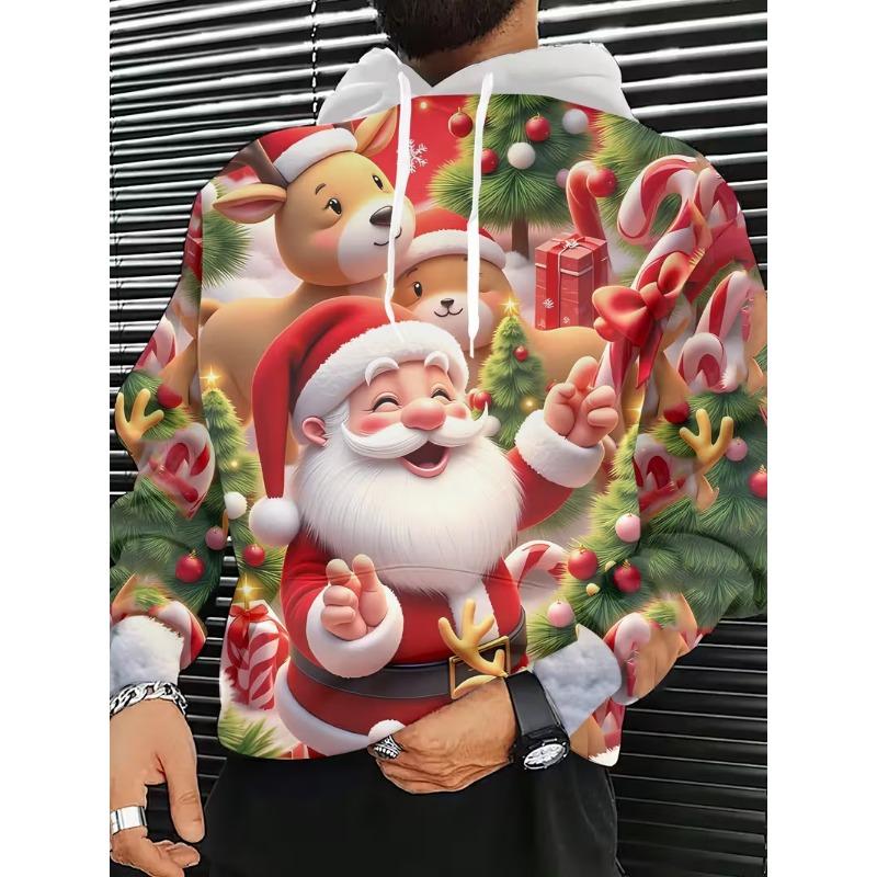 Herren 3D Weihnachtsmann Aufdruck Kapuzenpullover Hoodie Pullover Weihnachten Damen Freizeit Winterkleidung Kostümpartys