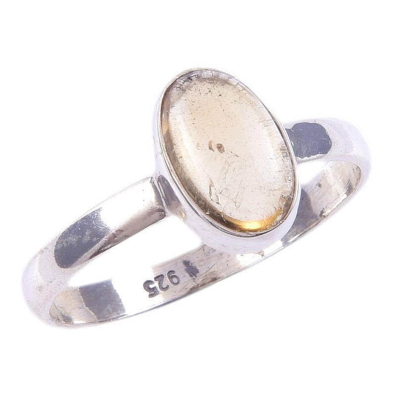 Natural Citrine Gemstone Handmade 925 Solid Sterling Silver Ring Size 8 A3k72