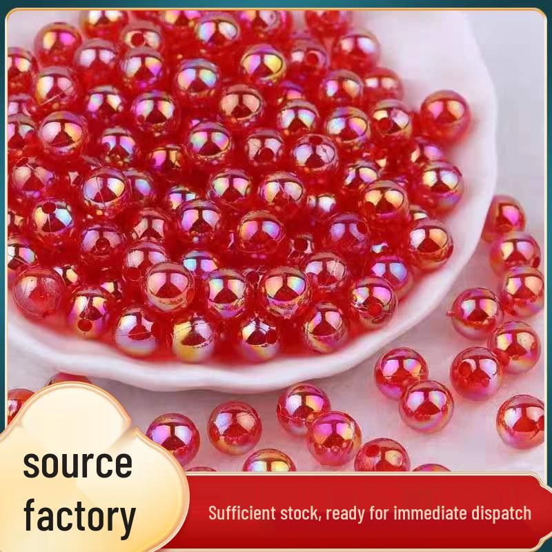 6-10mm Iridescent Transparent AB Acrylic Beads for DIY Jewelry Making 8mm per 500g