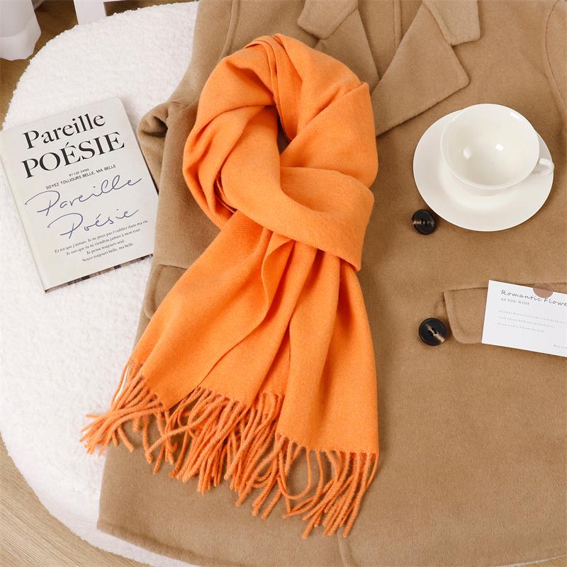 New 69 Color Winter Scarf for Women Long Warm Cashmere Scarves Hijab Solid Lady Shawl Wrap Female Pashmina Bandana Poncho Stoles