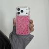 Korean Style Rose Pink Full Screen Cherry iPhone Case for 14 Pro, 15, 16, and 17 Pro Max