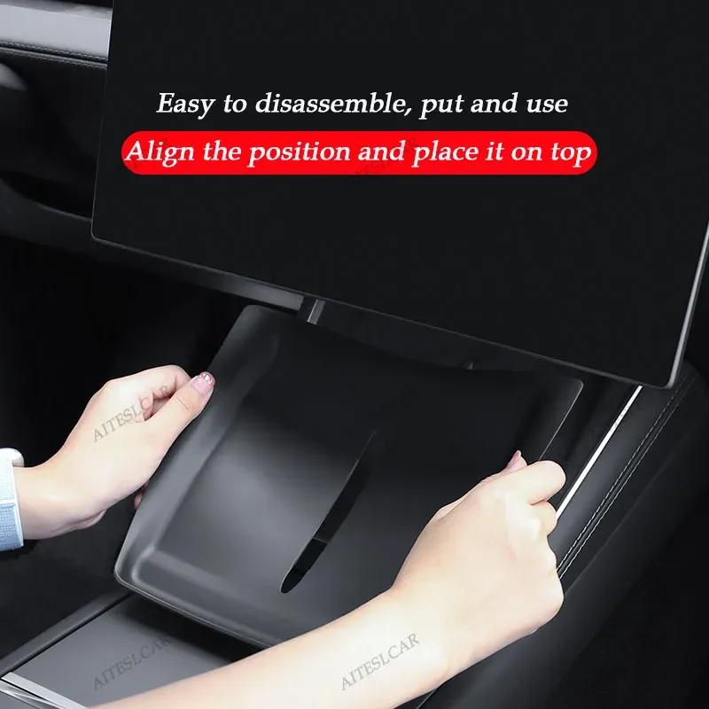For Tesla Model YL 6-seater Version Center Console Wireless Charging Silicone Pad Anti Slip YL Car Modification Car Car Sticker