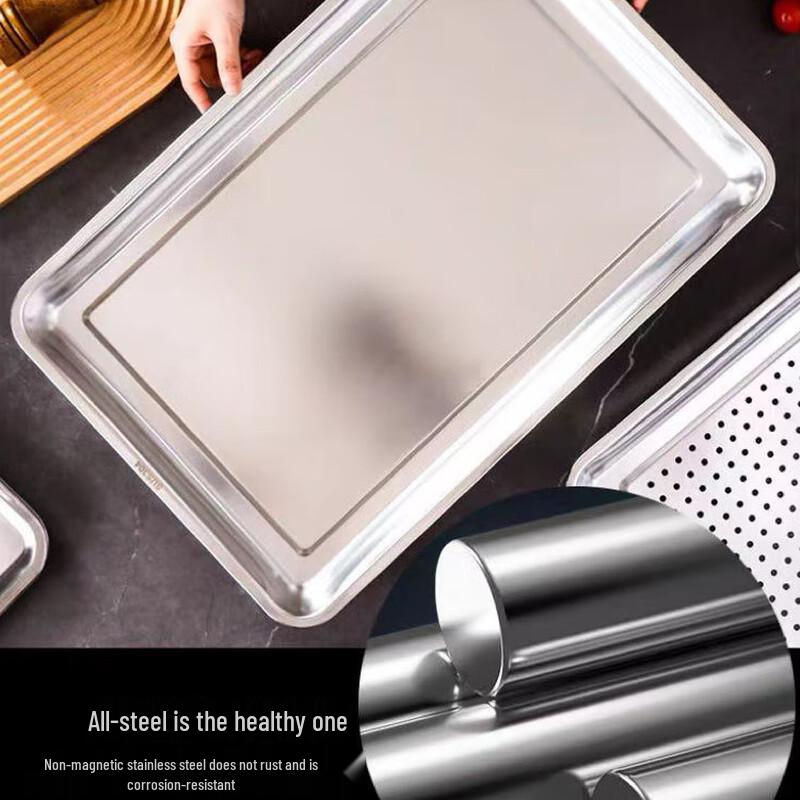 Rechteckige Dämpfschale aus Edelstahl 201