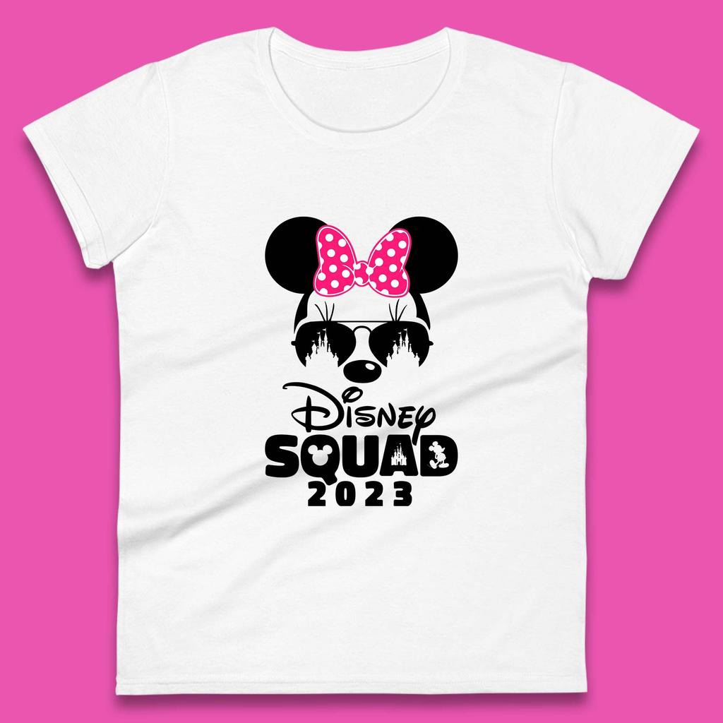 Disney Squad 2023 Mickey Mouse Minnie Mouse Disney Castle Cartoon Magic Kingdom Disneyland Trip Womens Tee T Shirt Mens Tops Unisex Top