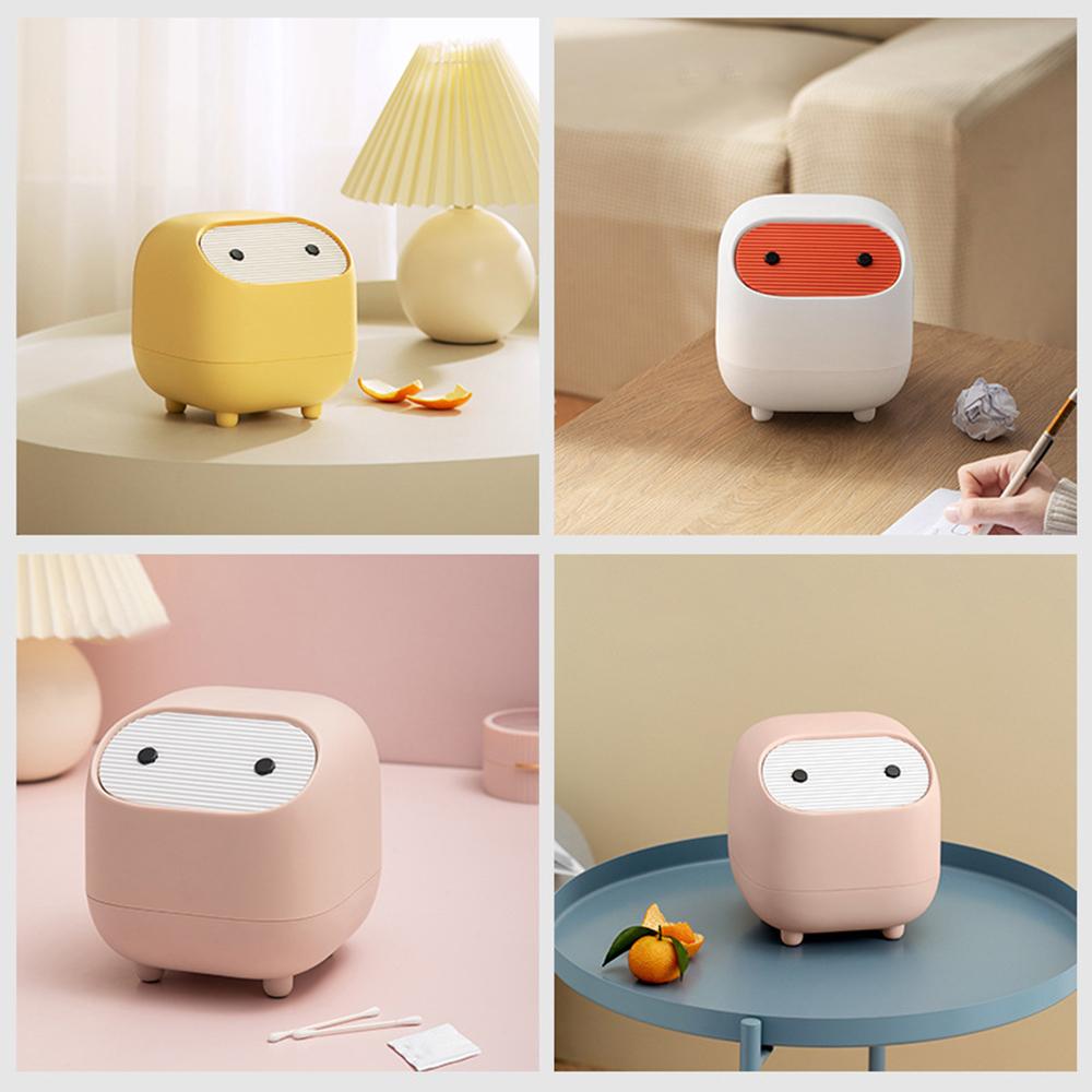 Mini Mülleimer mit Deckel, Niedliche Ninja Schreibtisch-Mülleimer, Kleiner Mülleimer Büro Kunststoff Mülleimer für Badezimmer Waschtisch, Schreibtisch,