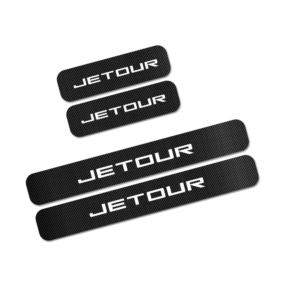 4ks Samolepky z uhlíkových vláken na prah dveří auta Pro JETOUR X70 X90 PLUS X70S X70M X95 Samolepka s ochranou proti poškrábání