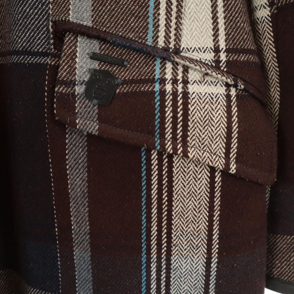 DIESEL check coat M Brown Men's Used