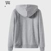 Men's Autumn and Winter Solid Color Zipper Hoodie: Plus Velvet Cardigan Sweatshirt