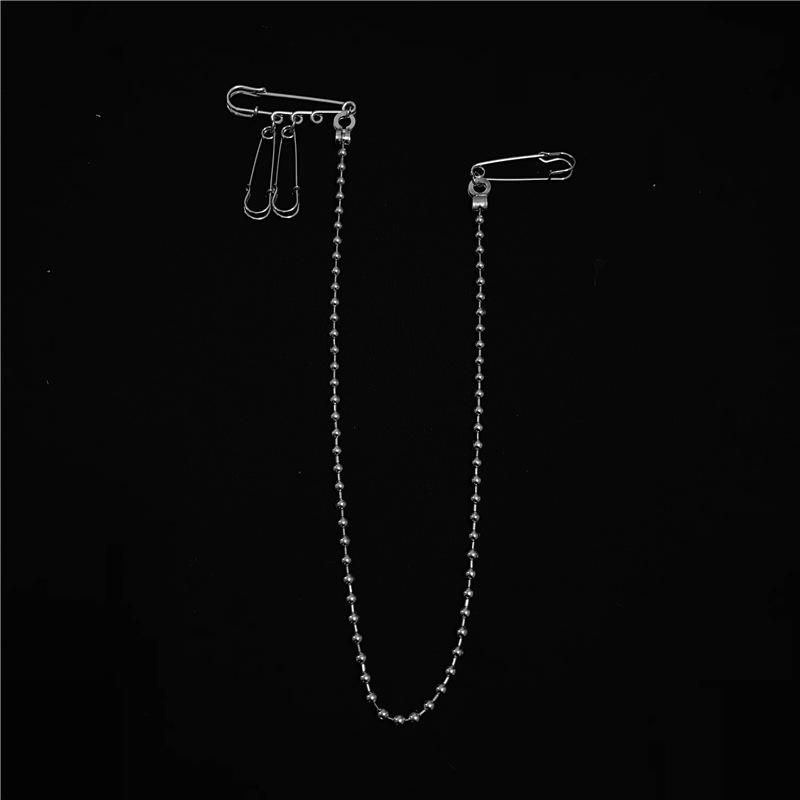 Metal Tassel Pin Chain Brooch For Women Men Suit Shirt Lapel Pin Clothing Accessories Jewelry Gift