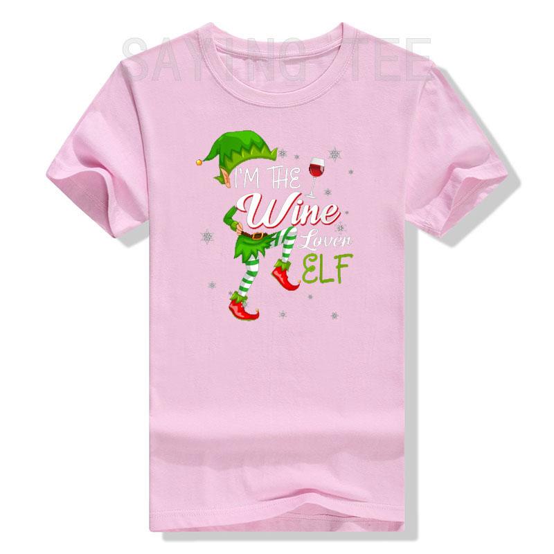 

I m The Wine Lover Elf Matching Family Matching Christmas Costume T-Shirt Funny Xmas Pajamas Sayings Quote Graphic Tee Tops 4XL