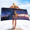 Beautiful Castle Series Seaside Vacation Beach Towel Swimming Bath Towel Microfiber Towel