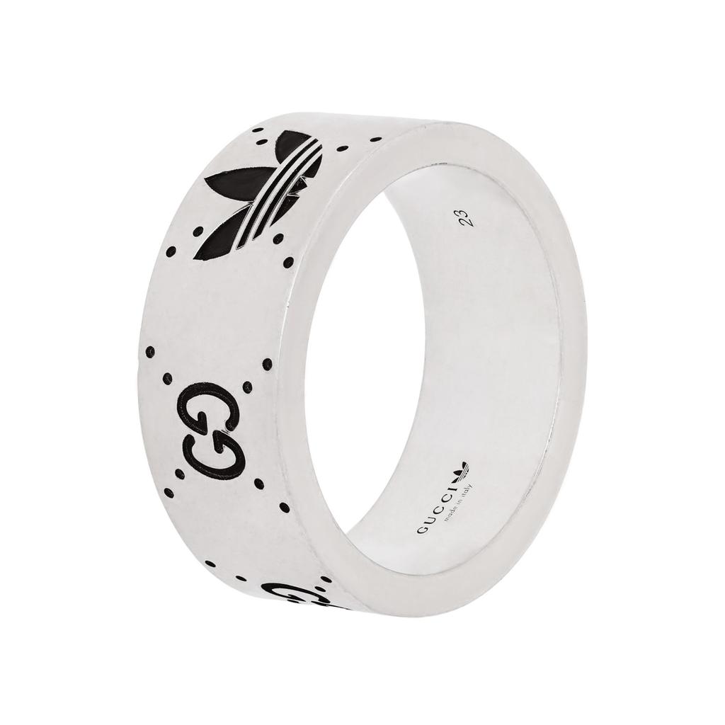 GUCCI Adidas X Gucci Collaboration Collection 925 Sterling Silver Rings Unisex Silver 702766-J8400-0728
