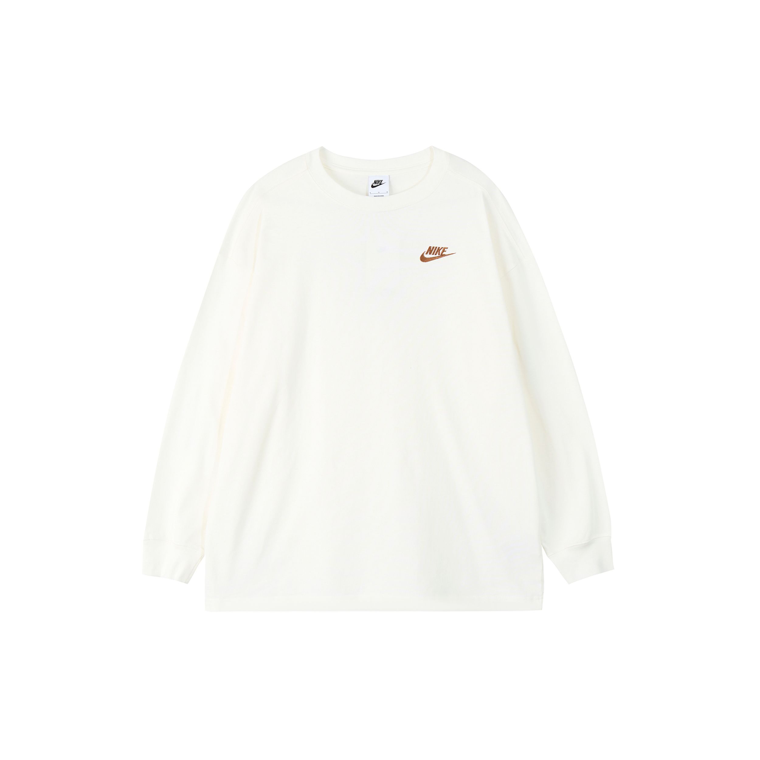 

Nike Футболка свободного кроя с круглым вырезом и длинными рукавами, с заниженной линией плеч, бежевого цвета, для женщин HJ0838-133 M