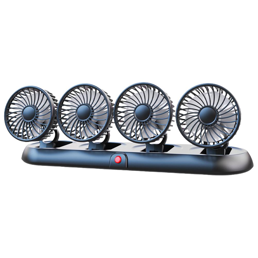 

Portable 4-Head Car Cooling Fan 360 Degree Rotatable Cooling Air Fan Automobile Vehicle Fan for Dashboard SUV RV Truck Sedan