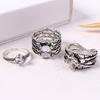 Decoration European and American Trendy Ring Set, Retro Hollow Diamond Ring Set of 3 Pieces