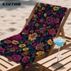 Vibrant Neon Blooms Oversized Microfiber Beach Towel Sand Proof Quick Dry, Absorbent for Swimming Pool Travel Camping