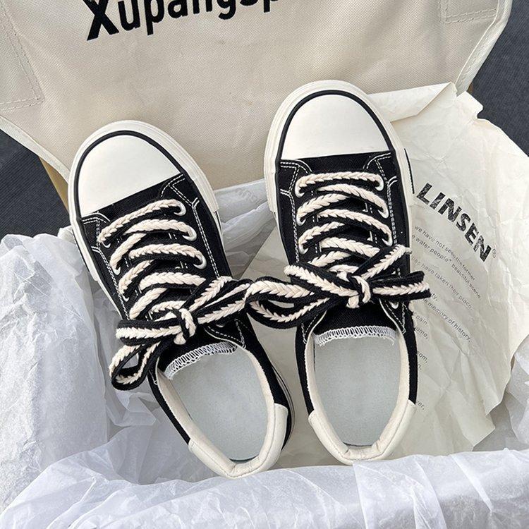 White Shoes for Women  Spring New Breathable Student Sneakers Korean Style Heightened Platform Shoes Casual Shoes Women's Board Shoes