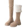 Women's Over-Knee High Boots Thick Bottom Large Tube Wrap High Boots Autumn Winter New Style Korean Version round Toe Rubber Sol